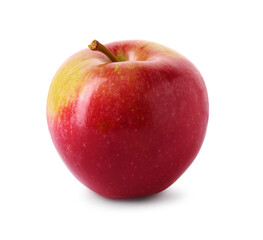 Fototapeta na wymiar One ripe red apple isolated on white