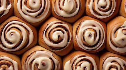 Fototapeta premium closeup of delicious cinamen rolls food photo