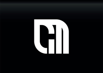 Monogram Letter CM Logo Design vector template