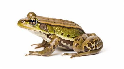 Common Water Frog in front of a white background. generative ai