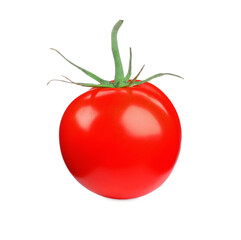 One red ripe tomato isolated on white
