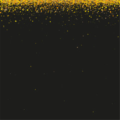 Éléments dorés qui tombent sur un fond noir - Illustration élégante pour célébrer une fête ou  un événement - Couleurs de fêtes de fin d'année - Luxe et élégance - Décoration festive - Invitation - obrazy, fototapety, plakaty