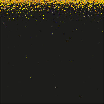 Éléments dorés qui tombent sur un fond noir - Illustration élégante pour célébrer une fête ou  un événement - Couleurs de fêtes de fin d'année - Luxe et élégance - Décoration festive - Invitation