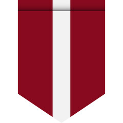 latvia flag or pennant isolated on white background. Pennant flag icon.