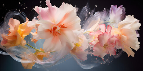 Beautiful white and pink abstract flower background