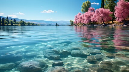 lake and trees