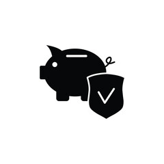 protect your savings money icon vector shield protection many pig icon 