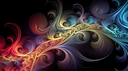 abstract curling fractal shapes background