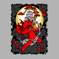 devil cupid illustration for t shirt design
