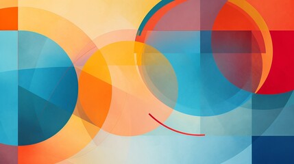 Obraz premium Colorful Retro Geometric Shapes Abstract Background Illustration