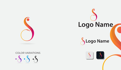 S letter logo design. Colorful s logo. Font. Lettering logo. Script. S vector art. Creative and colorful logo design template. Company