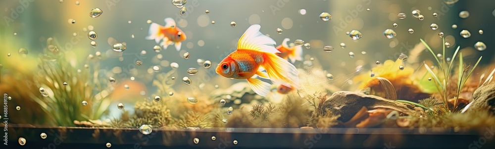 Wall mural Goldfishes banner