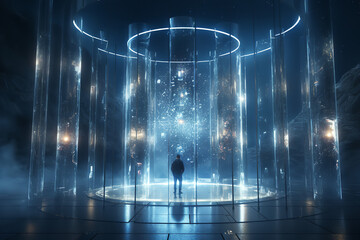  An image inspired by science fiction, depicting a conceptual design of a futuristic quantum...
