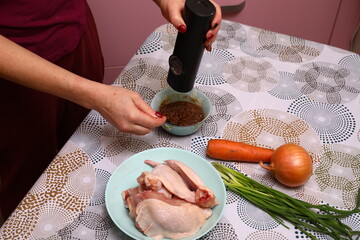 Preparing chicken marinade