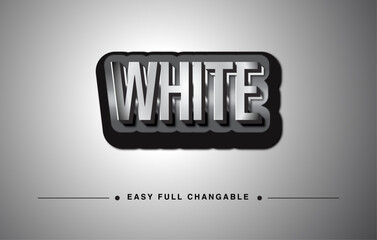 White editable text effect, Vector font style