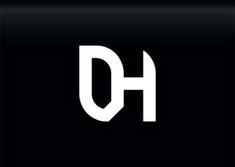 Monogram Letter DH Logo Design vector template,