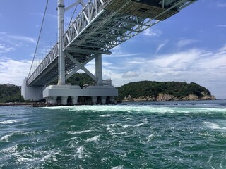 The Naruto whirlpools called Uzushio are tidal whirlpools in the Naruto Strait.