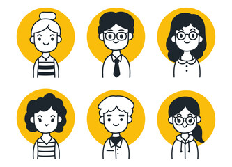 Minimalist characther collections concept set