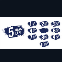 grunge style number of days left banner design