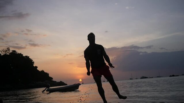 backflip on the beach in thailand 