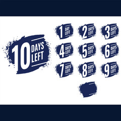 grunge style number of days left banner design