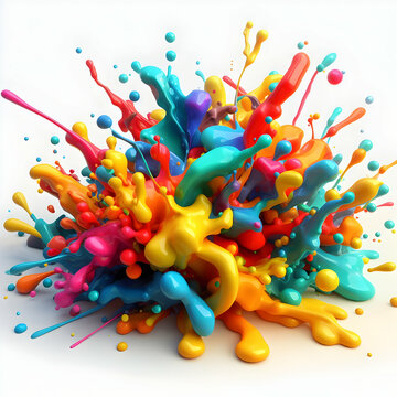 torbellino de colores y gotas de pintura
