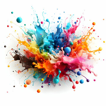 torbellino de colores y gotas de pintura