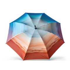 Modern Gradient Beach Umbrella Isolated on White