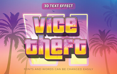 Vice theft 3D Editable text effect style