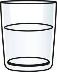 Illustration of a glass cup filled with water