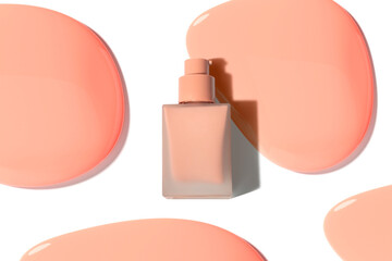 beauty cosmetic makeup skincare of smudge cc cream foundation primer; product mockup on white...