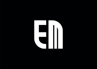 Monogram Letter EM Logo Design vector template