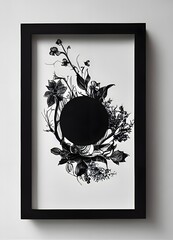 Black and white flowers in frame