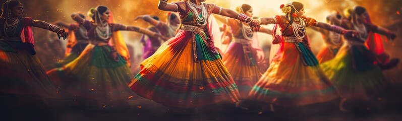 Indian folk dance.  - obrazy, fototapety, plakaty