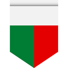 Fototapeta premium Madagascar flag or pennant isolated on white background. Pennant flag icon.
