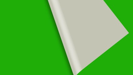 Motion animation of turning paper pages with green screen 4K video.
