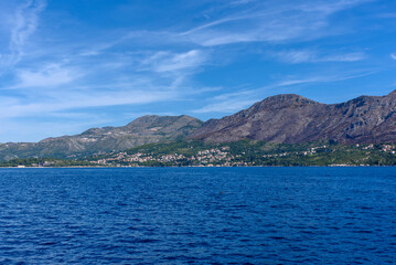Mlini, Croatia - August 09, 2023: View of Mlini in Croatia from the sea