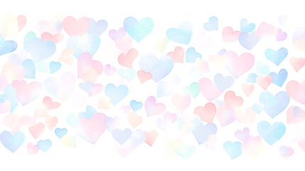 pink hearts in watercolor style with drops, isolated on a white background. 