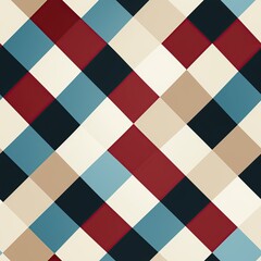 checkered seamless pattern on a blue red plaid shirt of a tartan lumberjack on white background