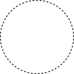 Dotted line circle frame vector