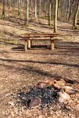 Lazin vir Picnic Area on mountain Fruska Gora, Serbia. Located in the central part of Fruska Gora, and one of the largest and most popular picnic areas.