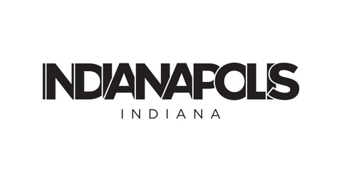 Indianapolis, Indiana, USA typography slogan design. America logo with graphic city lettering for print and web.
