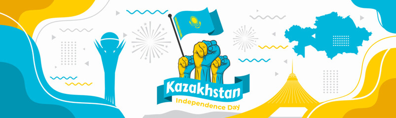 Kazakhstan Independence Day Vector Template Design Illustration

