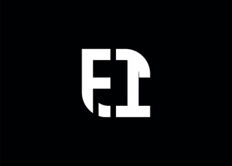 Obraz premium Monogram Letter FI Logo Design vector template