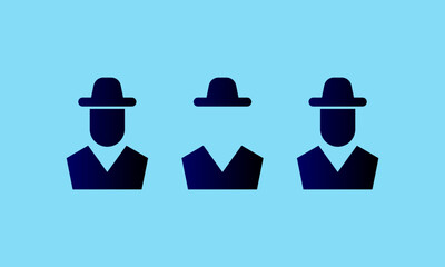 Invisible Man With Two Visible Mans. Invisible Man. Invisible Design Concept.