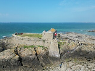National Fort Saint  Marlo France drone , aerial , view from air