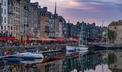 Honfleur, France at dusk