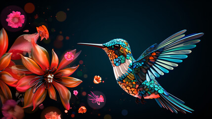 Cute Cartoon Hummingbird