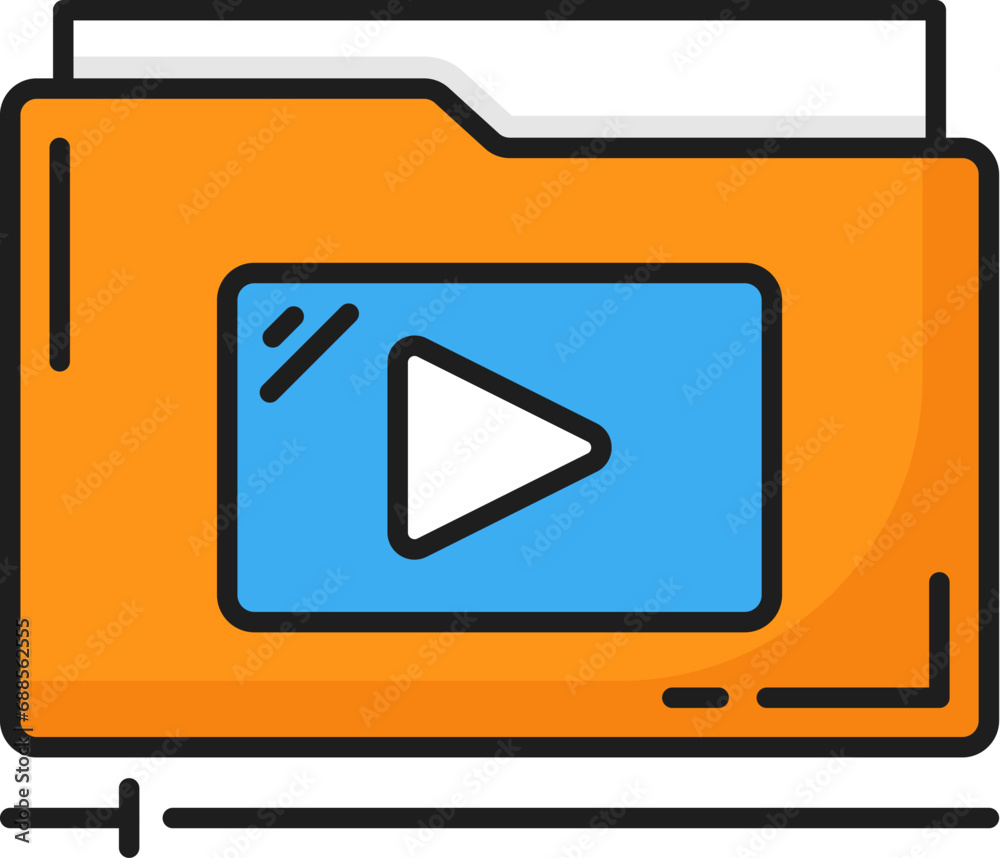 Poster Content. CDN. Content delivery network icon, web media data administration and publishing system sign, website CDN upload and update service thin line vector pictogram or icon with media file folder