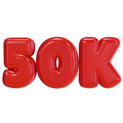 50K Fifty Thousand 3d Text